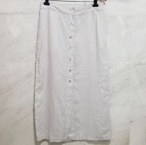 Rachel Zoe Linen Polka Dot Buttondown Maxi Skirt